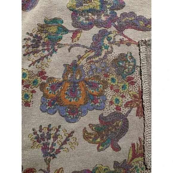 Color Me Cotton CMC Mock Neck Terry Top Floral Pattern Pocket Button Pullover XL - Picture 4 of 10